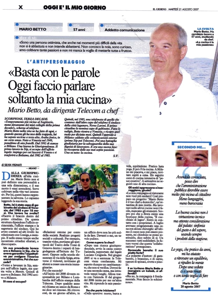 Mario Betto Miglior Cuoco Venezia